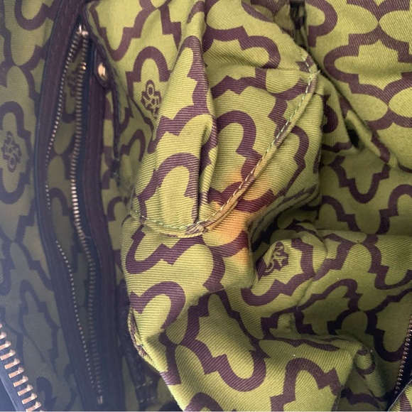 Oryany | Dark brown leather hobo slouch bag | Metal details, long strap, pockets - Picture 9 of 12